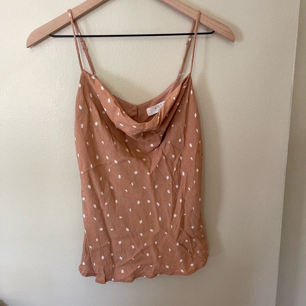 Astr Polka Dot Peach Tank